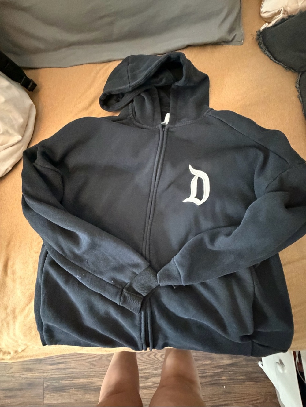 Disneyland Black Zip-Up Hoodie with White Logos